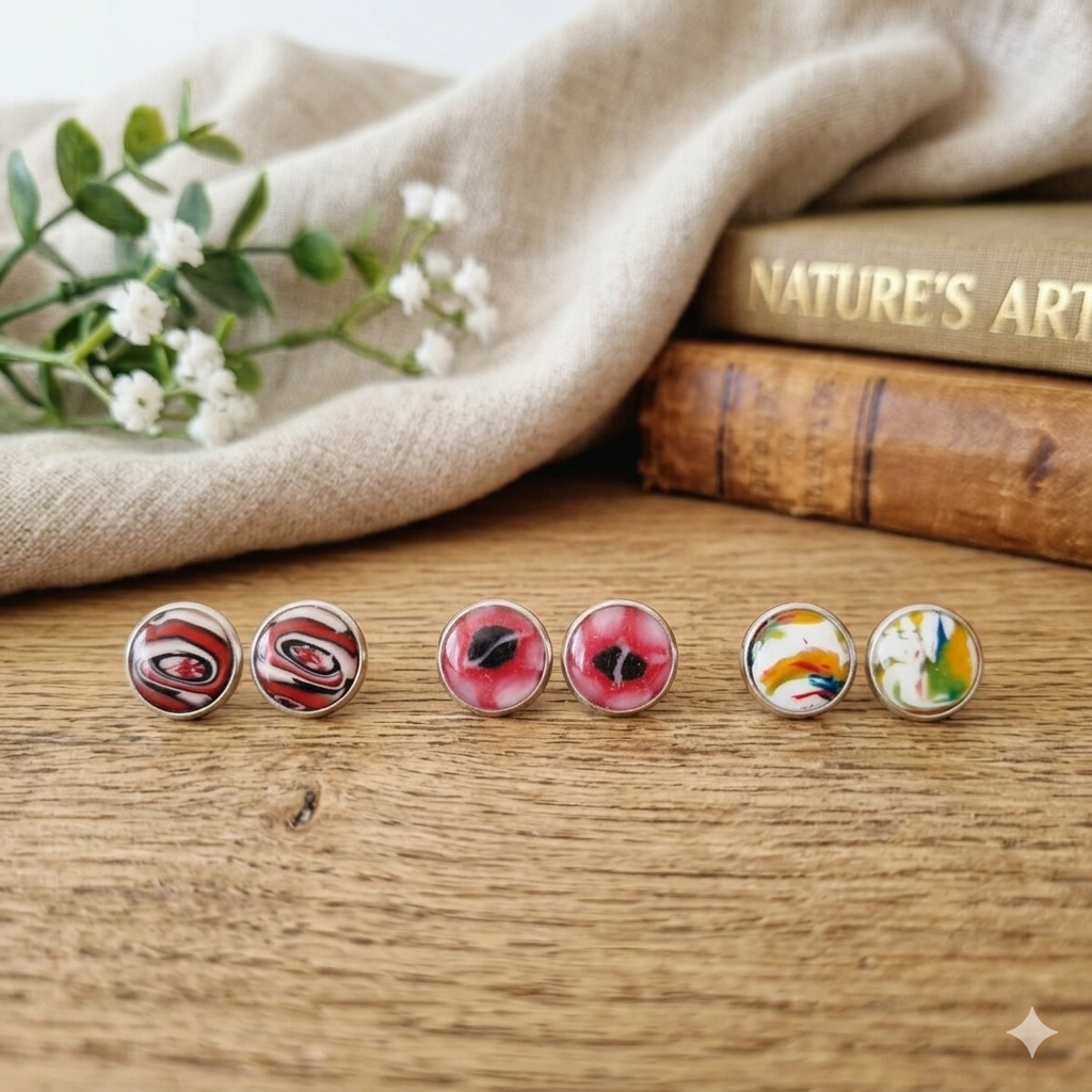 Sunrise Mix Polymer Clay Stud Set