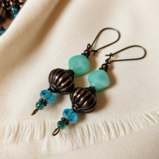 Unique Handcrafted Turquoise Earrings – Bronze Genie