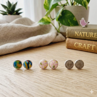 Versatile 3-Pack Polymer Clay Stud Earrings
