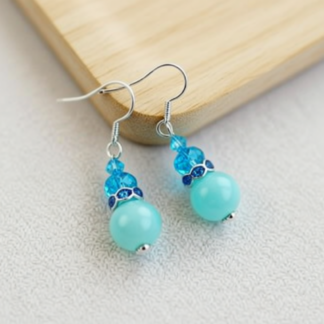 Whimsical Blue Genie Bottle Dangle Earrings – Handcrafted