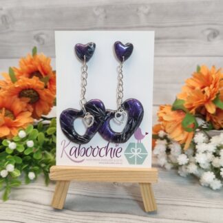 Polymer Clay Heart Earrings - Hung Up On You