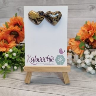 Polymer Clay Heart Earrings - Glitz