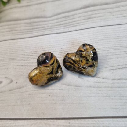 Polymer Clay Heart Earrings - Glitz - Image 2