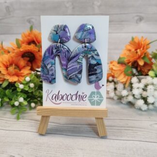 Polymer Clay Arch Earrings - Celestial Coral