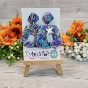 Polymer Clay Arch Earrings - Moonlit Reef