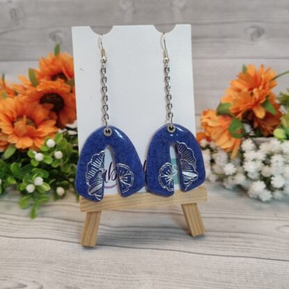 Polymer Clay Arch Earrings - Foiled Flowers