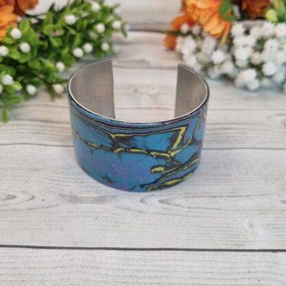 Metal Polymer Clay Cuff Bracelet Electric Dreams - Image 3
