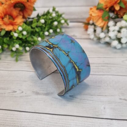 Metal Polymer Clay Cuff Bracelet Electric Dreams - Image 2