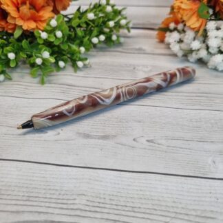 Polymer Clay Refillable Pen - Coffee Swirl