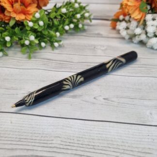 Polymer Clay Refillable Pen - Black Fern