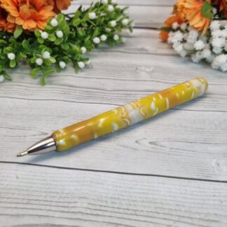 Polymer Clay Refillable Pen  - Yellow Dart Frog