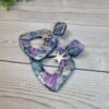 Polymer Clay Arch Earrings - Moonlit Reef - Image 2