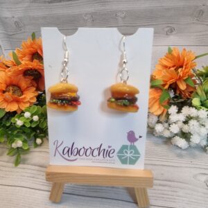 Novelty Miniature Food Hamburger Earrings