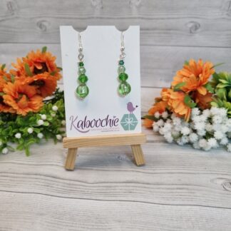 Green Beaded Dangle Earrings