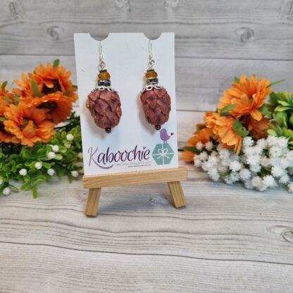 Pod Polymer Clay Earrings - Bronze