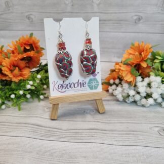 Pod Polymer Clay Earrings - Peacock