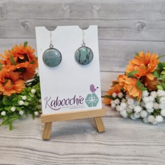 Polymer Clay Silver Bezel Earrings - Paua