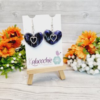 Polymer Clay Heart Earrings Galactic Love