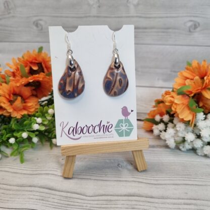 Polymer Clay Earrings - Metallic Teardrops