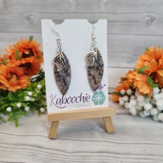 Polymer Clay Earrings - Fractal leaf