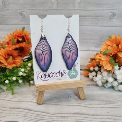 Polymer Clay Earrings - Purple Feather
