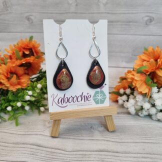 Polymer Clay Earrings - Red Crackled