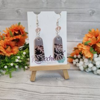 Lilac Fractal Polymer Clay Earrings