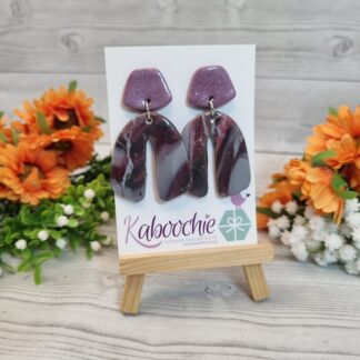 Polymer Clay Arch Earrings - Wine & Smoke
