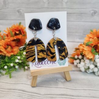 Polymer Clay Arch Earrings - Molten