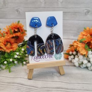 Polymer Clay Arch Earrings - Starry Night