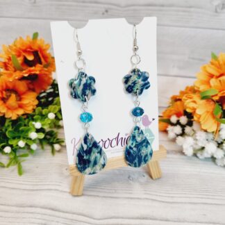 Polymer Clay Earrings Blue Dangles