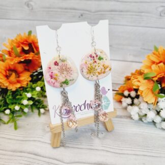 Polymer Clay Earrings Floral Drops