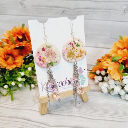 Polymer Clay Earrings Floral Drops