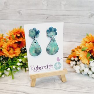 Polymer Clay Earrings - Marbled Jade