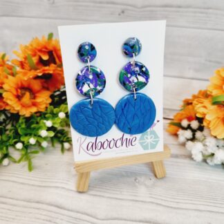 Polymer Clay Earrings - Blue Trio