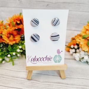 Polymer Clay Stud Earrings Stripe 2 Pack