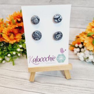 Polymer Clay Stud Earrings Embossed 2 pack