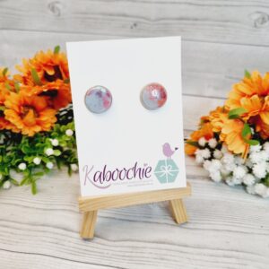 Polymer Clay Stud Earrings  Harlequin Dart Frog