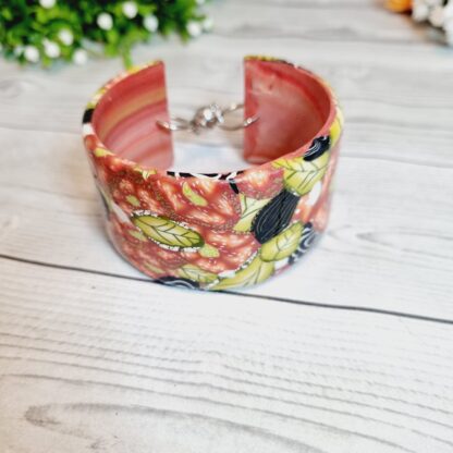 Hand Sculpted Polymer Clay Cuff Bracelet - Nannas Garden - Image 3
