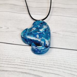Polymer Clay Pendant Fractal Heart