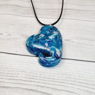 Polymer Clay Pendant Fractal Heart