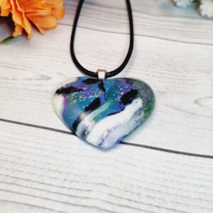 Polymer Clay Pendant Galaxy Heart