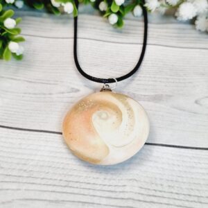 Polymer Clay Pendant - Peaches and Cream