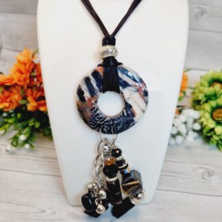 Statement Necklace Handmade From Polymer Clay - Africana