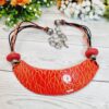 Statement Collar Necklace - Golden Leaves - Image 2