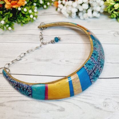 Full Collar Polymer Clay Necklace Earthbound Majesty - Image 3