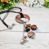 Statement Necklace Handmade From Polymer Clay - Obsidian Terrain - Image 2