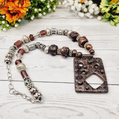 Statement Necklace Handmade From Polymer Clay - Mystic Forge - Image 4