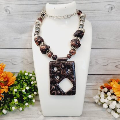 Statement Necklace Handmade From Polymer Clay - Mystic Forge - Image 3