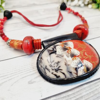 Kurenai Hana Polymer Clay Collar Necklace - Image 3